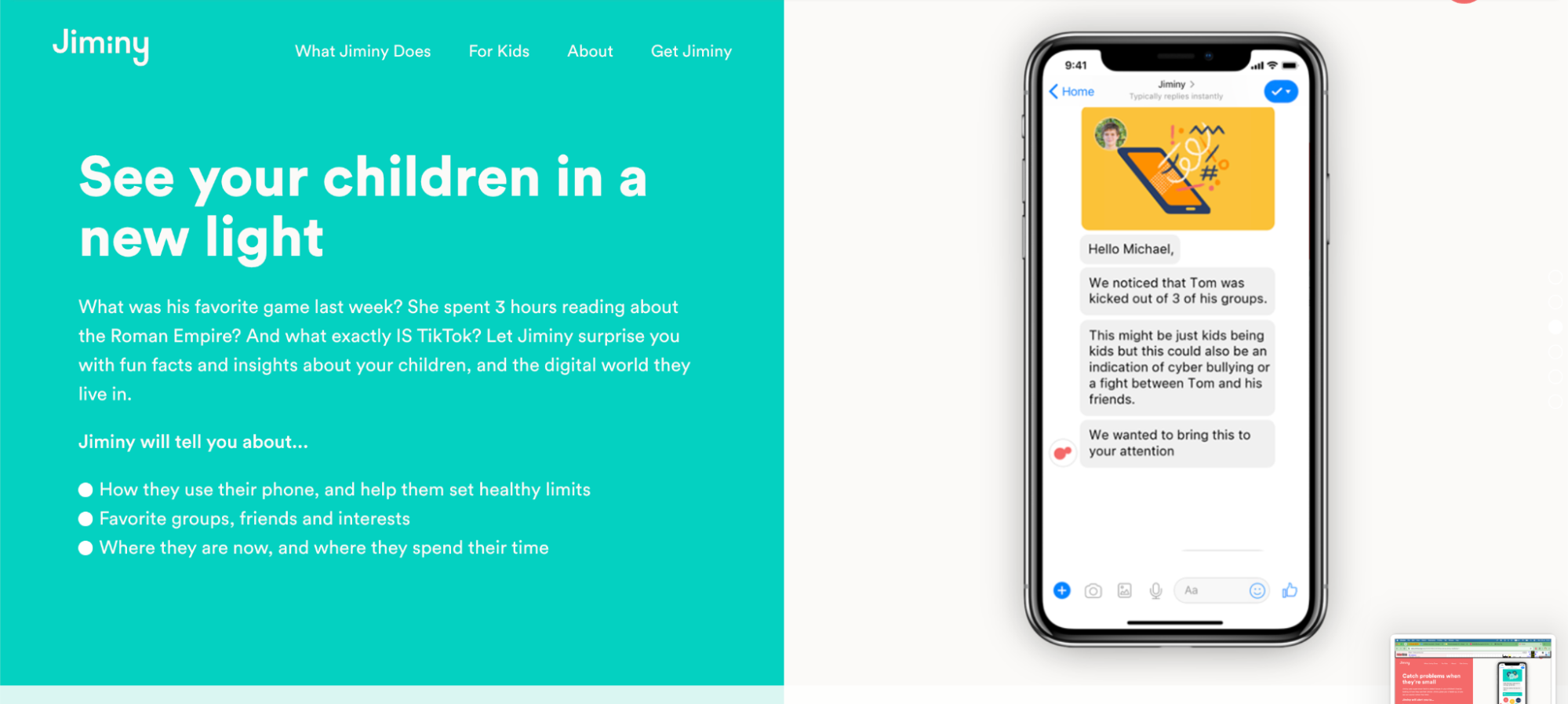Jiminy site: See your children in a new light.