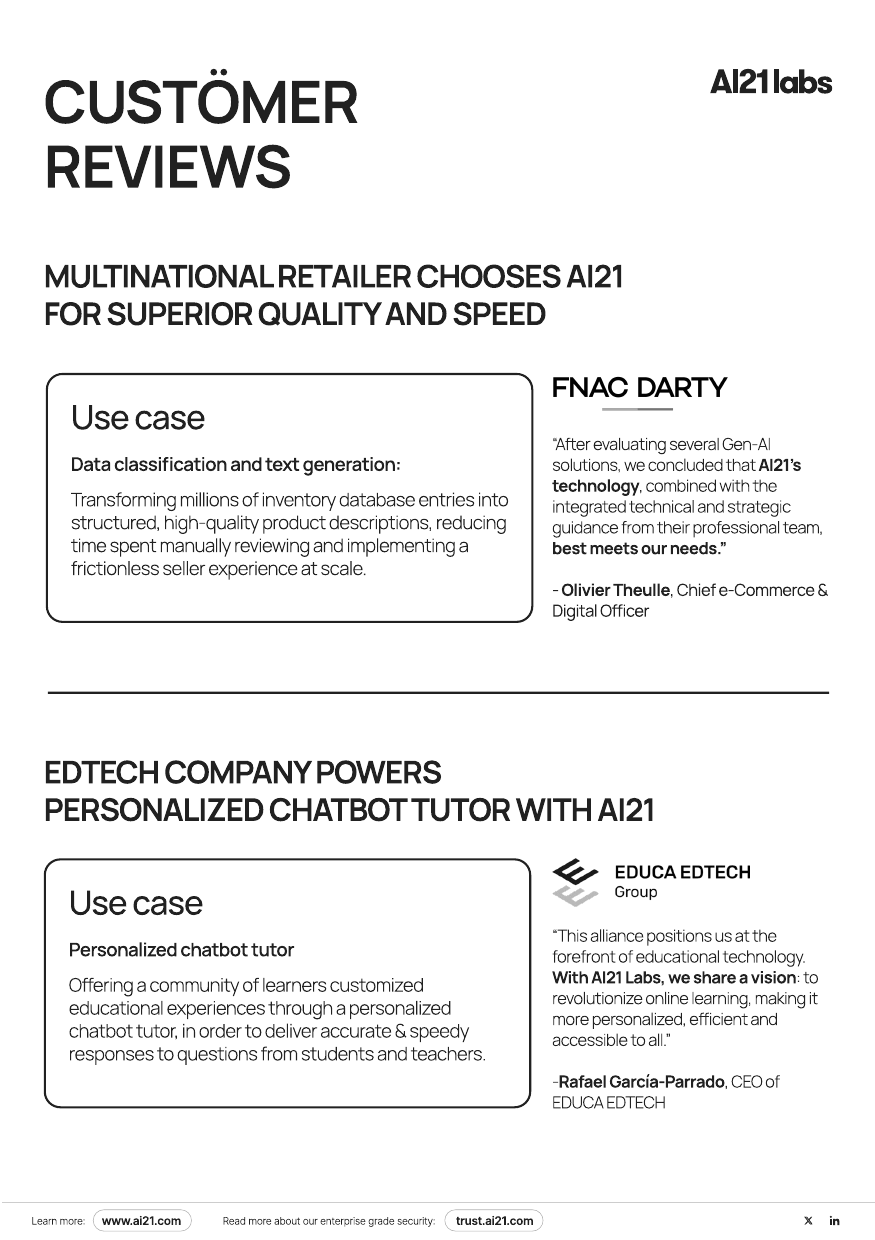 Custömer Reviews — FNAC Darty and Educa Edtech case studies.